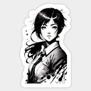 Anime Girl In Office Uniform 07 Sticker